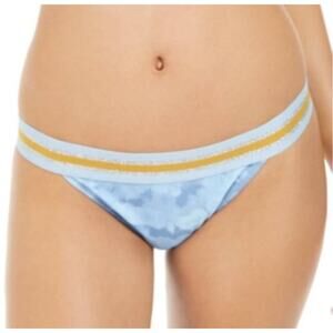 Hula Honey Hana Beach Tie Dye Banded Blue and Gold Bikini Bottom - XL